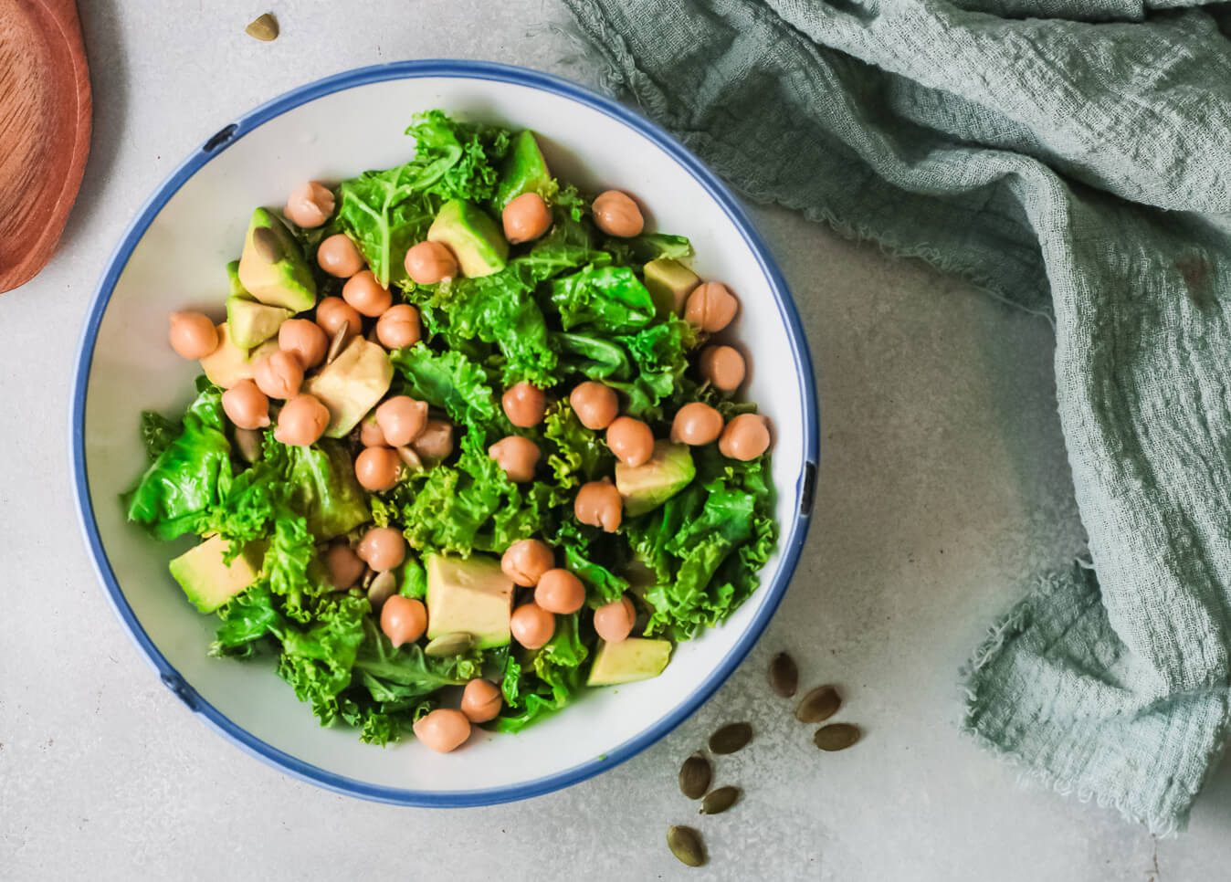 lemony kale and chickpea salad - low potassium and delicious