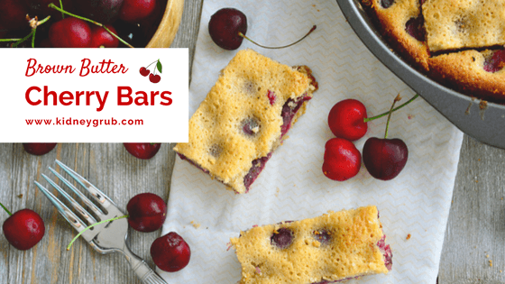 kidney friendly cherry dessert with shortbread crust