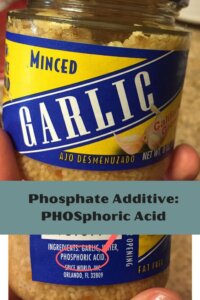 Minced garlic with phosphoric acid as phosphate additive | renal diet | high phosphorus food to limit for kidney failure