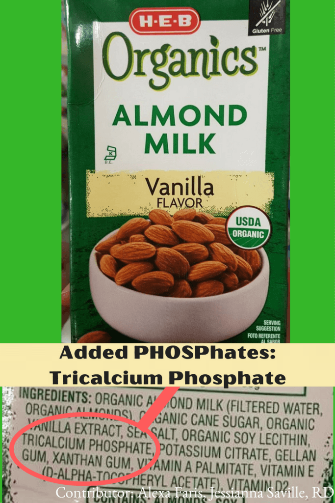 Almond Milk With Added Phosphates