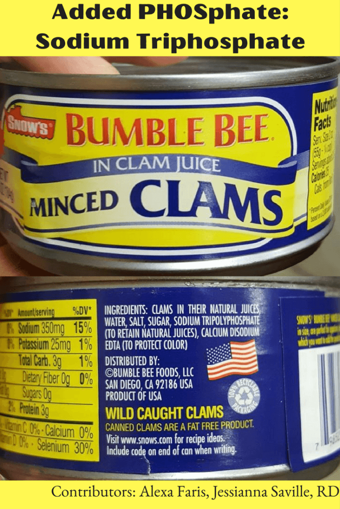 Canned Clams With Added Phosphate Sodium Triphosphate