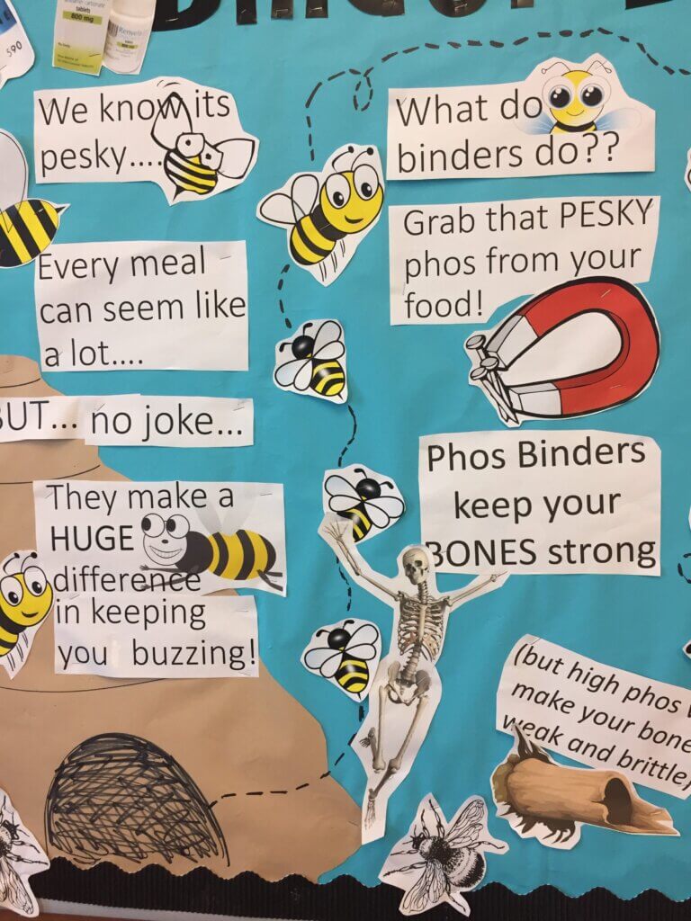bulletin board section to encourage binder with meals