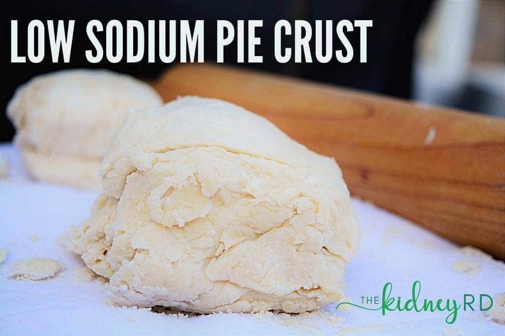 Picture of low sodium pie crust with rolling pin in background