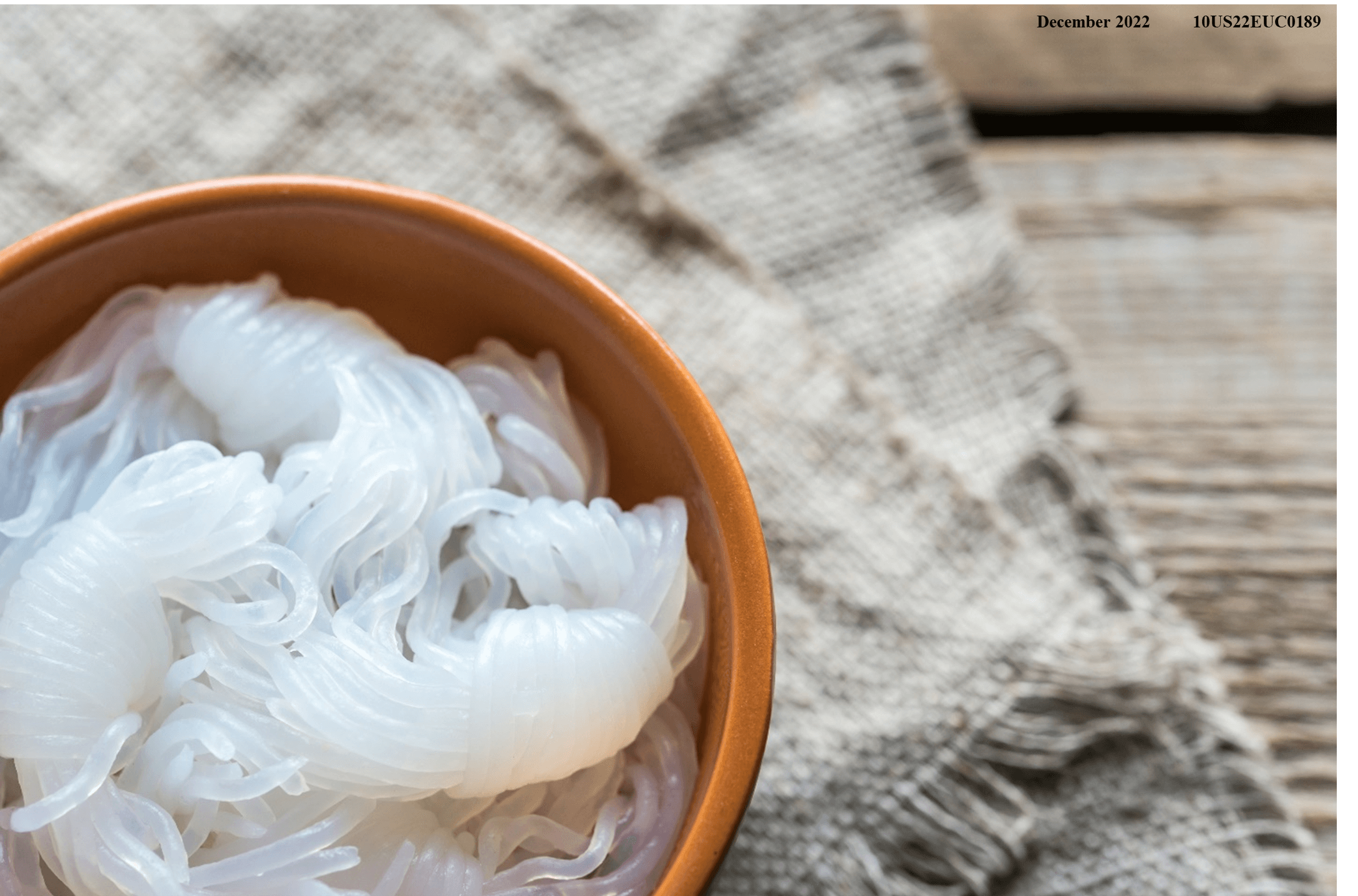 A bowl of raw shirataki noodles