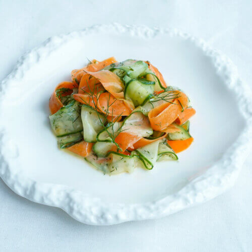 Shaved Carrot & Cucumber With Creamy Dill Dressing 45 Angle