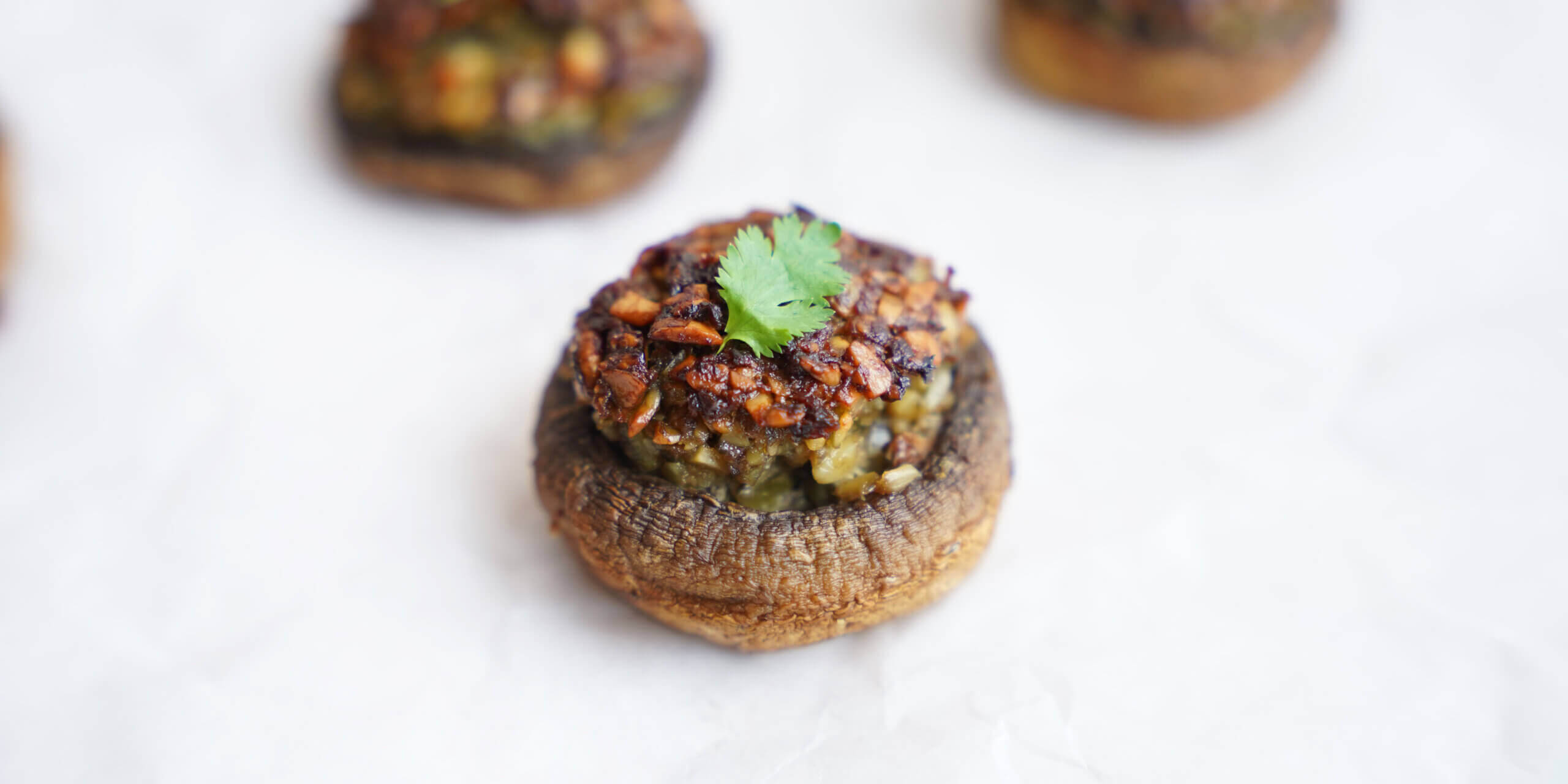 Easy Vegan Stuffed Mushrooms Single Focus