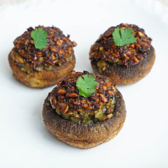 Easy Vegan Stuffed Mushrooms 3 arranged