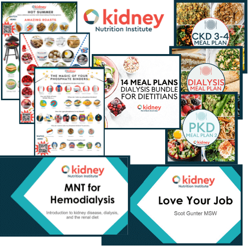 Renal Nutrition handouts and kidney-friendly meal plans for dialysis, CKD and PKD along with professional training courses for dietitians.
