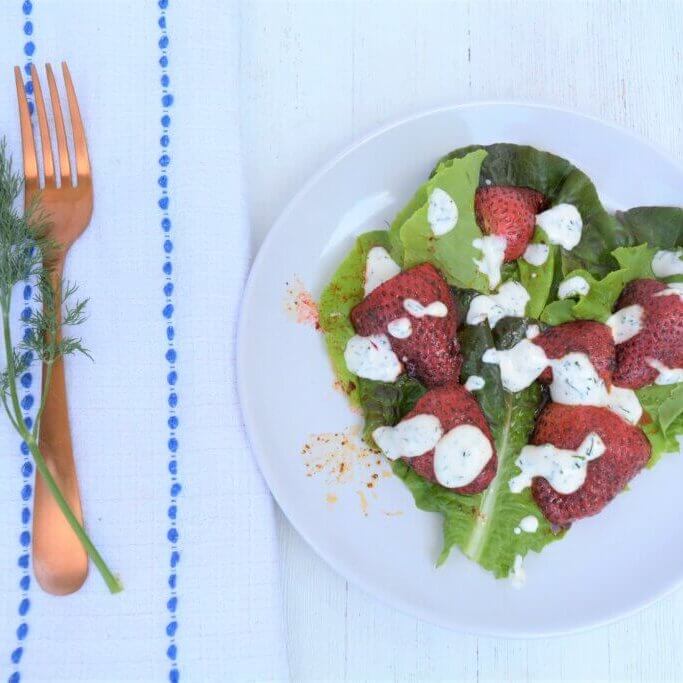 Strawberry Balsamic Salad With Creamy Dressing For Kidney Disease